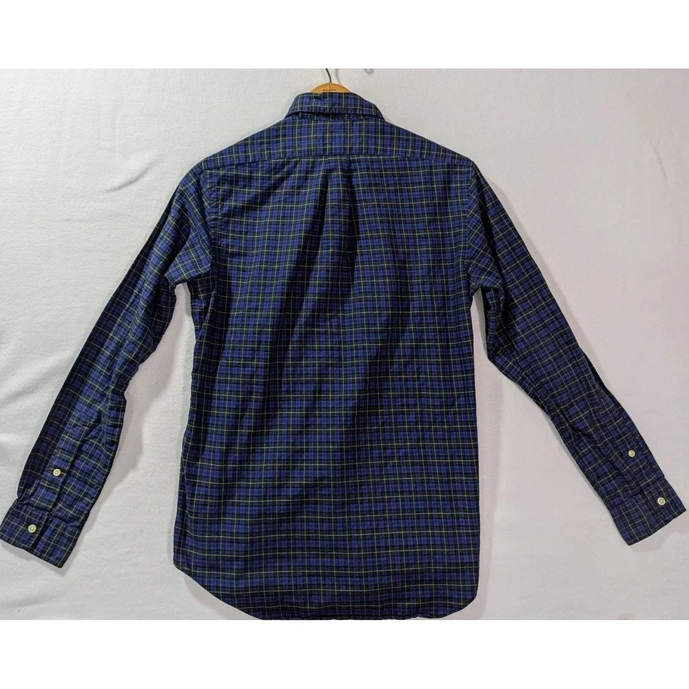 Ralph Lauren Men's‎ Sm Shirt Blue Green Yellow Plaid Button Down Long Sleeve